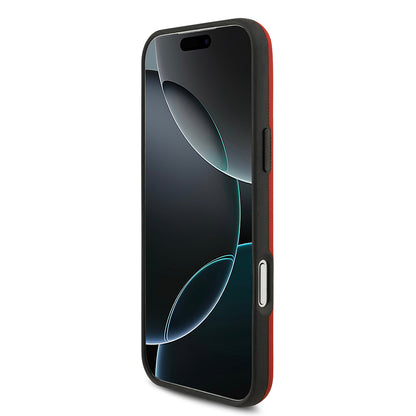 iPhone 17 Pro Max Kılıf BMW Orjinal Lisanslı M-safe Şarj Özellikli Metal Logolu Delikli M Dizayn Deri Kapak