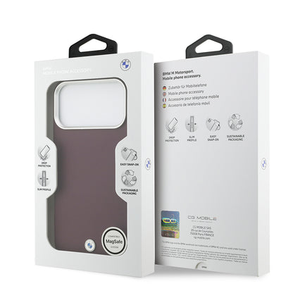 iPhone 17 Pro Max Kılıf BMW Orjinal Lisanslı M-safe Şarj Özellikli Metal Logolu Tam Kaplama Deri Kapak