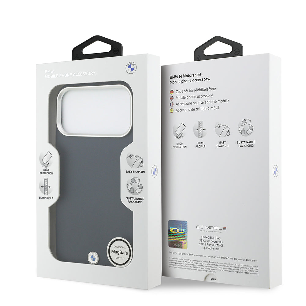 iPhone 17 Pro Max Kılıf BMW Orjinal Lisanslı M-safe Şarj Özellikli Metal Logolu Tam Kaplama Deri Kapak
