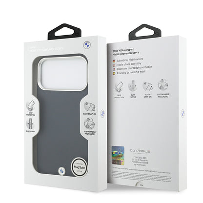 iPhone 17 Pro Max Kılıf BMW Orjinal Lisanslı M-safe Şarj Özellikli Metal Logolu Tam Kaplama Deri Kapak