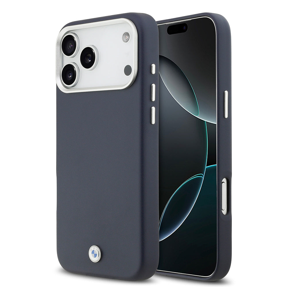 iPhone 17 Pro Max Kılıf BMW Orjinal Lisanslı M-safe Şarj Özellikli Metal Logolu Tam Kaplama Deri Kapak