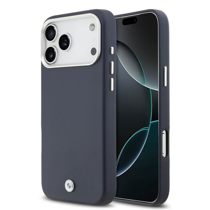 iPhone 17 Pro Max Kılıf BMW Orjinal Lisanslı M-safe Şarj Özellikli Metal Logolu Tam Kaplama Deri Kapak