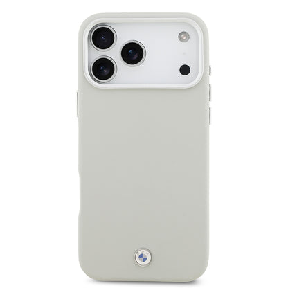 iPhone 17 Pro Max Kılıf BMW Orjinal Lisanslı M-safe Şarj Özellikli Metal Logolu Tam Kaplama Deri Kapak