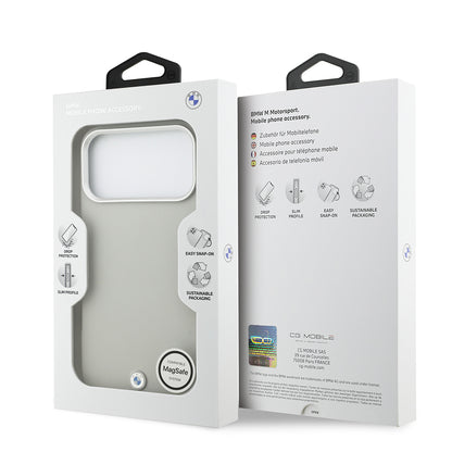 iPhone 17 Pro Max Kılıf BMW Orjinal Lisanslı M-safe Şarj Özellikli Metal Logolu Tam Kaplama Deri Kapak