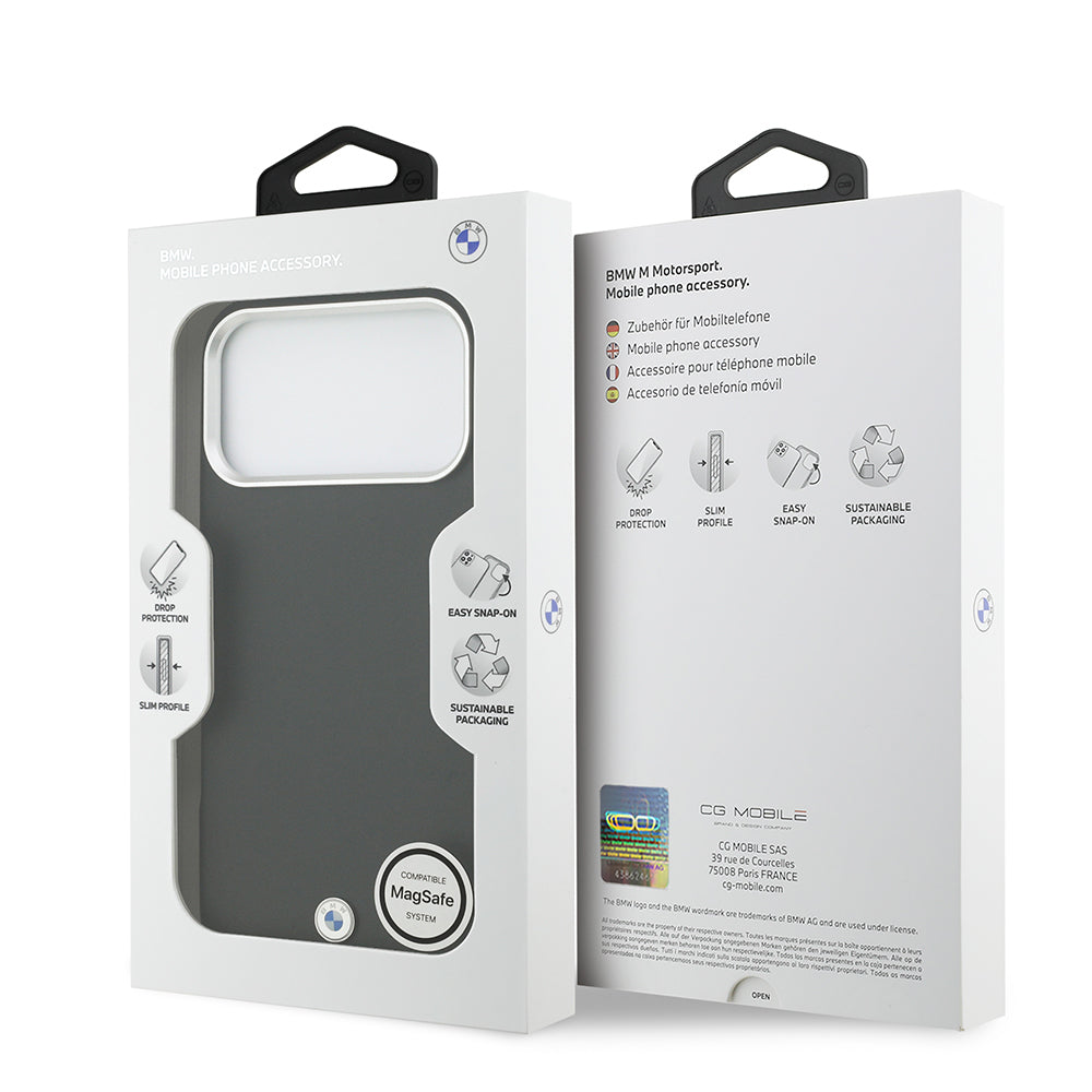 iPhone 17 Pro Max Kılıf BMW Orjinal Lisanslı M-safe Şarj Özellikli Metal Logolu Tam Kaplama Deri Kapak