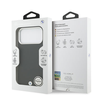 iPhone 17 Pro Max Kılıf BMW Orjinal Lisanslı M-safe Şarj Özellikli Metal Logolu Tam Kaplama Deri Kapak