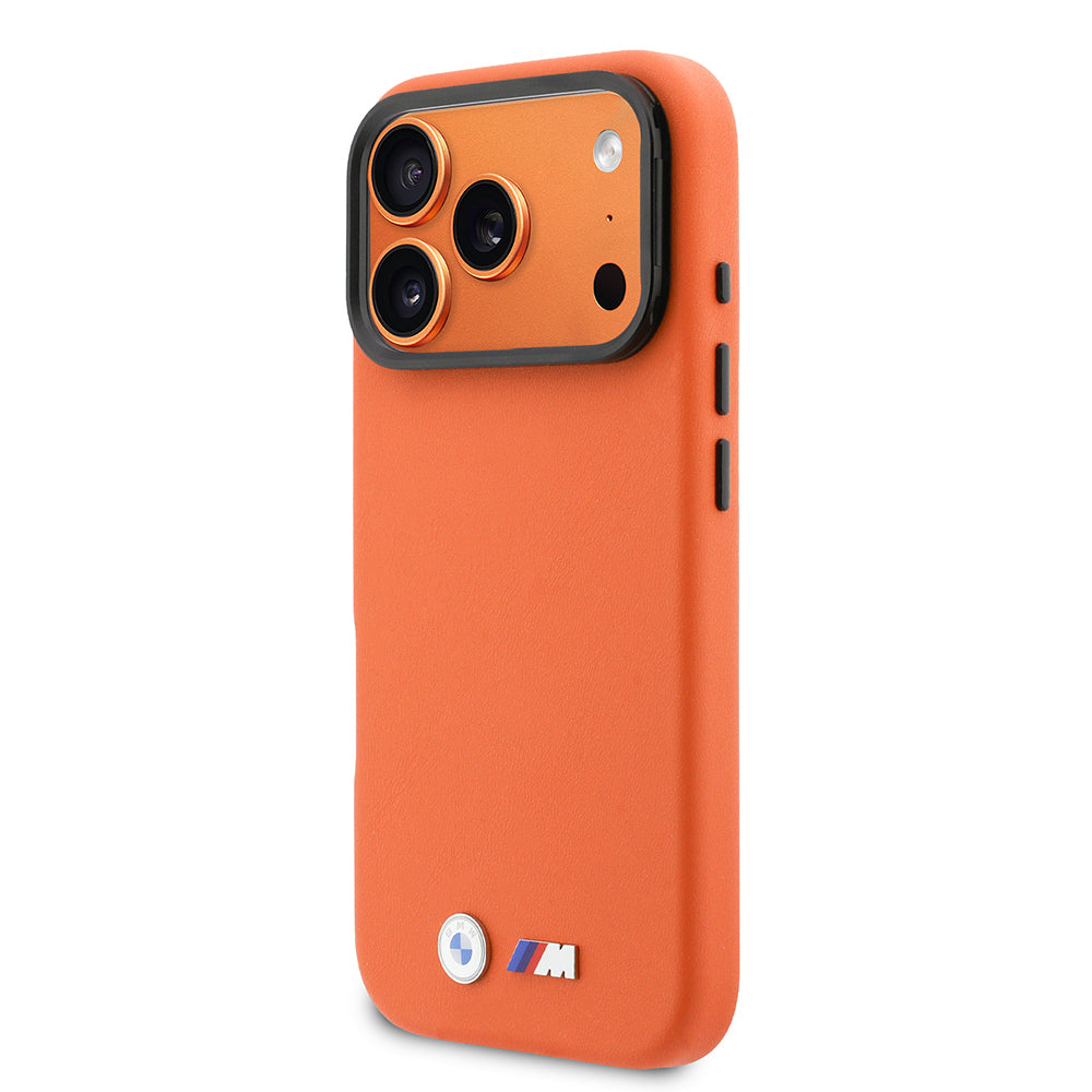 Apple iPhone 17 Pro Max Kılıf BMW Orjinal Lisanslı M-safe Şarj Özellikli Standlı Metal Kamera Çerçeveli M Logolu PU Deri Kapak
