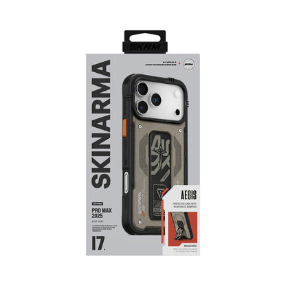 iPhone 17 Pro Max Kılıf Desenli Airbag Tasarımlı Standlı Skinarma Aegis Kapak
