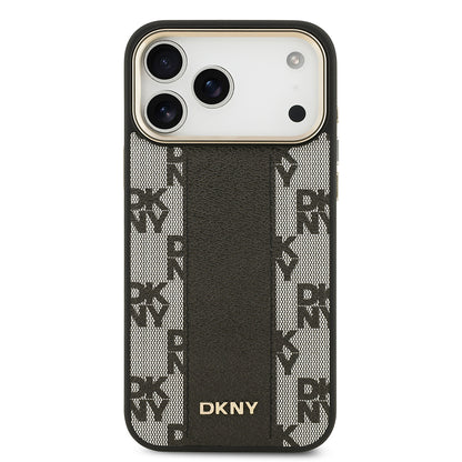 iPhone 17 Pro Max Kılıf DKNY Orjinal Lisanslı M-safe Şarj Özellikli 3D Yazılı Checkered Pattern Kapak