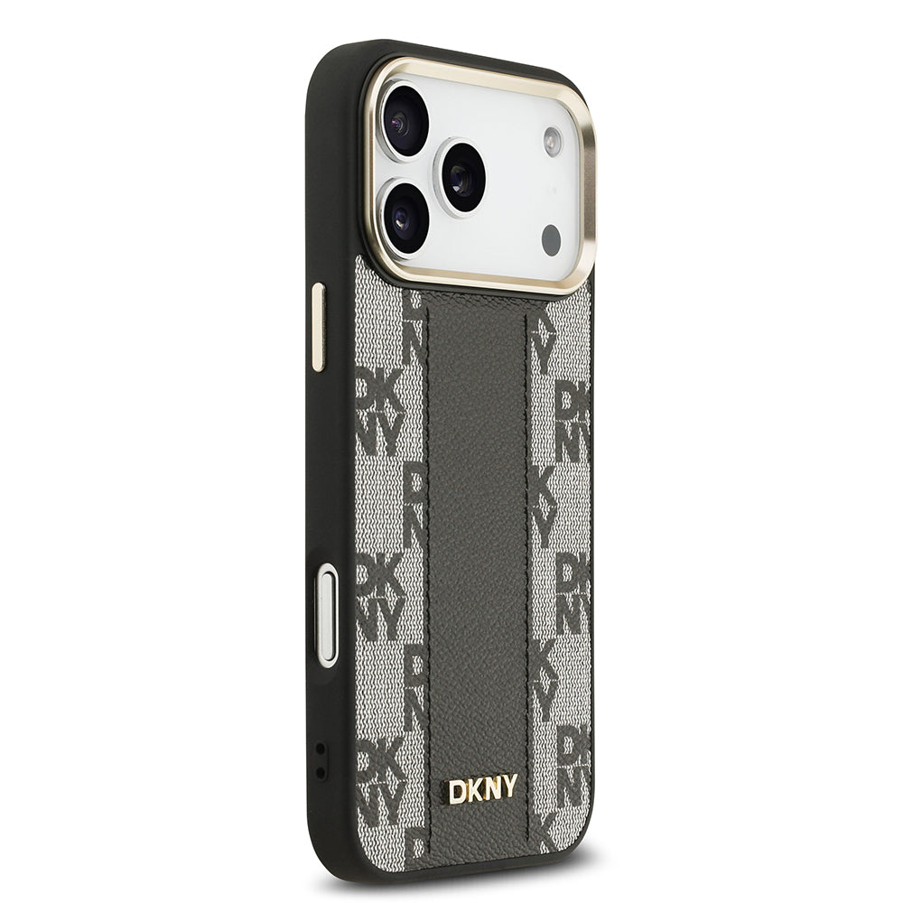 iPhone 17 Pro Max Kılıf DKNY Orjinal Lisanslı M-safe Şarj Özellikli 3D Yazılı Checkered Pattern Kapak
