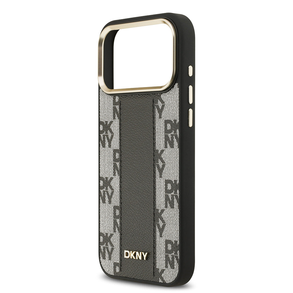 iPhone 17 Pro Max Kılıf DKNY Orjinal Lisanslı M-safe Şarj Özellikli 3D Yazılı Checkered Pattern Kapak