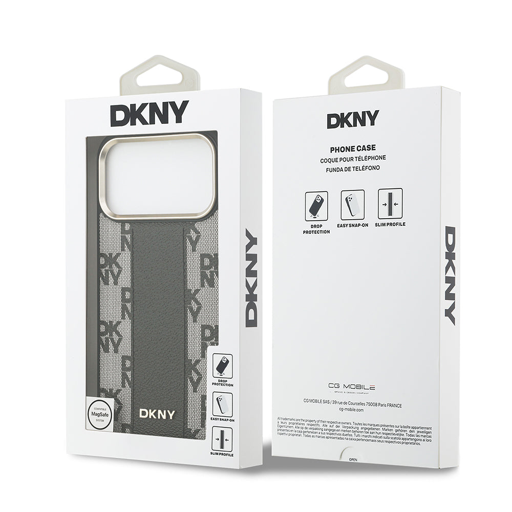 iPhone 17 Pro Max Kılıf DKNY Orjinal Lisanslı M-safe Şarj Özellikli 3D Yazılı Checkered Pattern Kapak