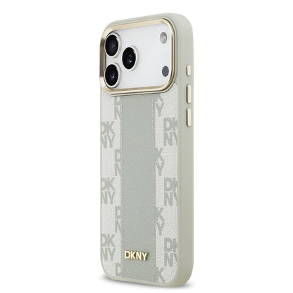 iPhone 17 Pro Max Kılıf DKNY Orjinal Lisanslı M-safe Şarj Özellikli 3D Yazılı Checkered Pattern Kapak