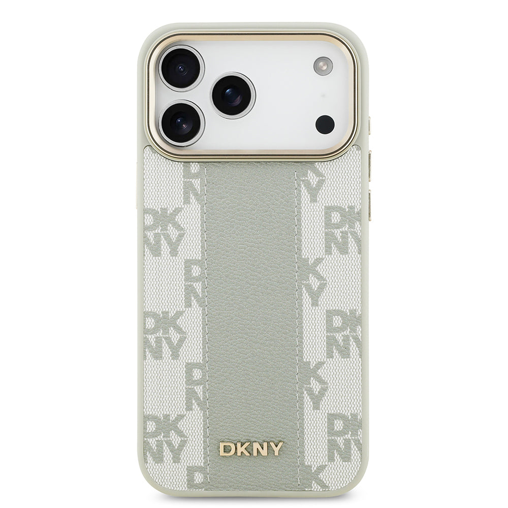iPhone 17 Pro Max Kılıf DKNY Orjinal Lisanslı M-safe Şarj Özellikli 3D Yazılı Checkered Pattern Kapak