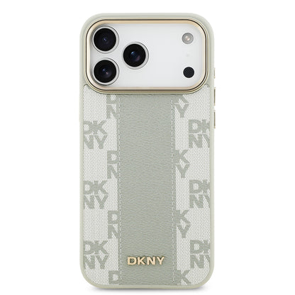 iPhone 17 Pro Max Kılıf DKNY Orjinal Lisanslı M-safe Şarj Özellikli 3D Yazılı Checkered Pattern Kapak