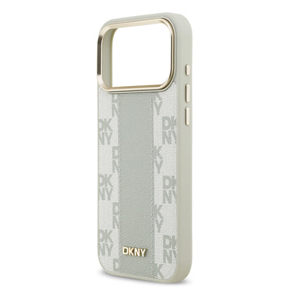 iPhone 17 Pro Max Kılıf DKNY Orjinal Lisanslı M-safe Şarj Özellikli 3D Yazılı Checkered Pattern Kapak