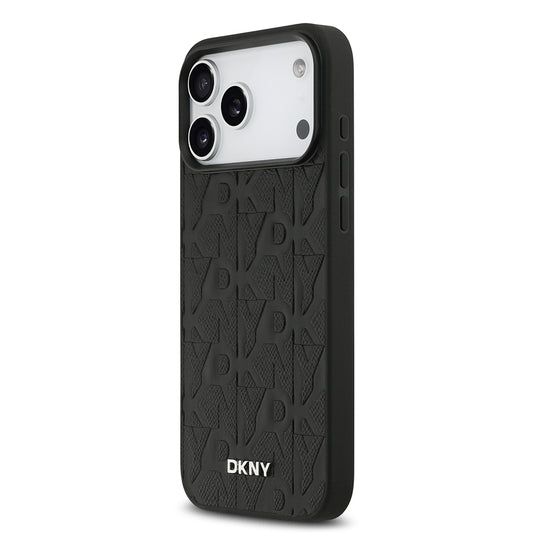 iPhone 17 Pro Max Kılıf DKNY Orjinal Lisanslı M-safe Şarj Özellikli 3D Yazılı Grid Pattern Kapak