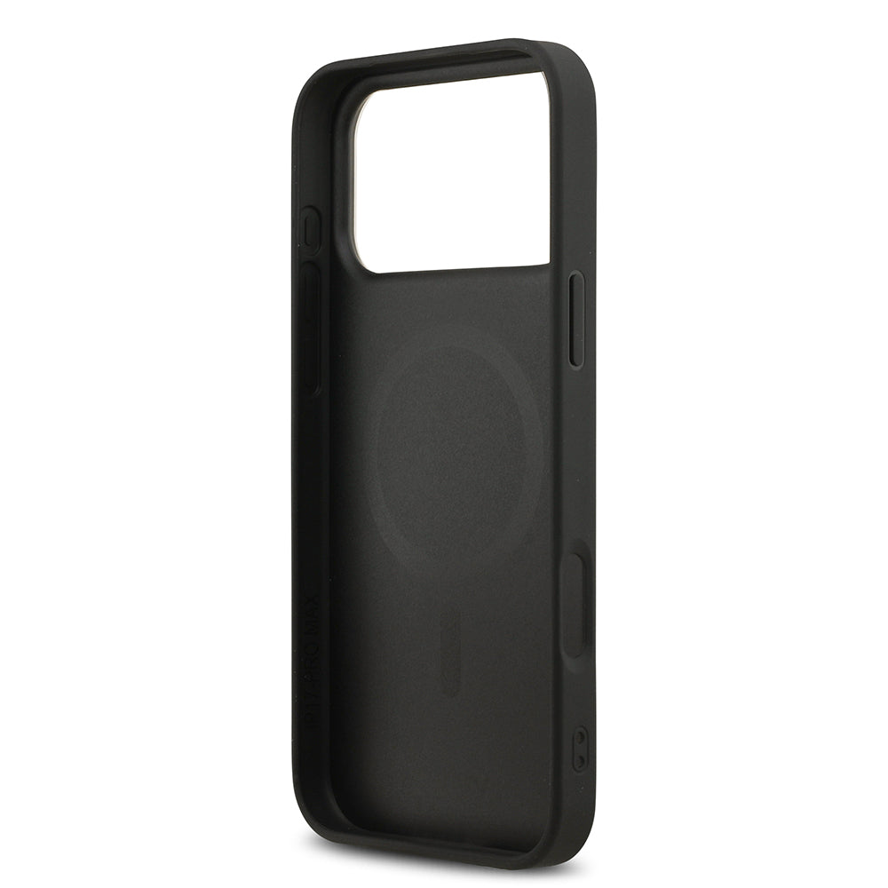 iPhone 17 Pro Max Kılıf DKNY Orjinal Lisanslı M-safe Şarj Özellikli 3D Yazılı Metal Logolu Kapak