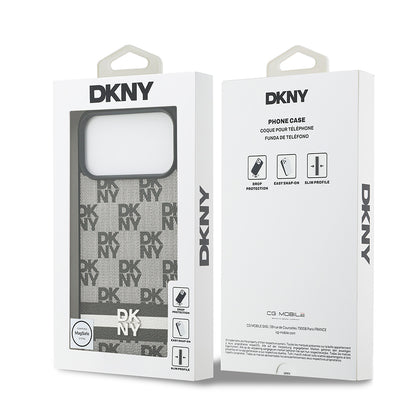 iPhone 17 Pro Max Kılıf DKNY Orjinal Lisanslı M-safe Şarj Özellikli 3D Yazılı Metal Logolu Kapak