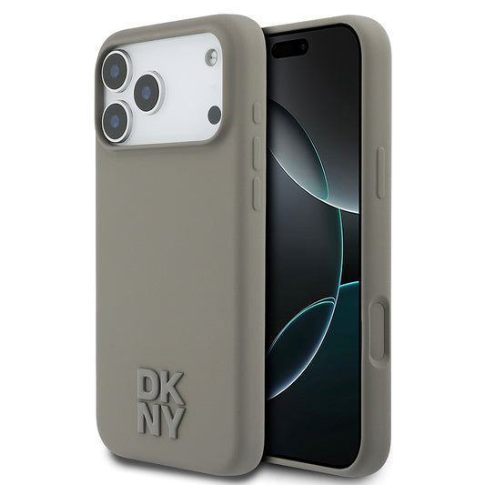 iPhone 17 Pro Max Kılıf DKNY Orjinal Lisanslı M-safe Şarj Özellikli Metal Logolu Silikon Kapak