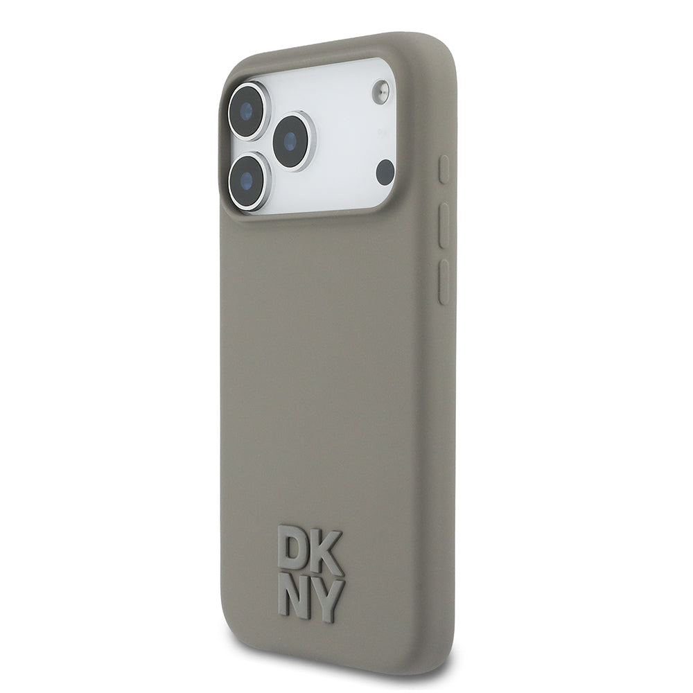 iPhone 17 Pro Max Kılıf DKNY Orjinal Lisanslı M-safe Şarj Özellikli Metal Logolu Silikon Kapak