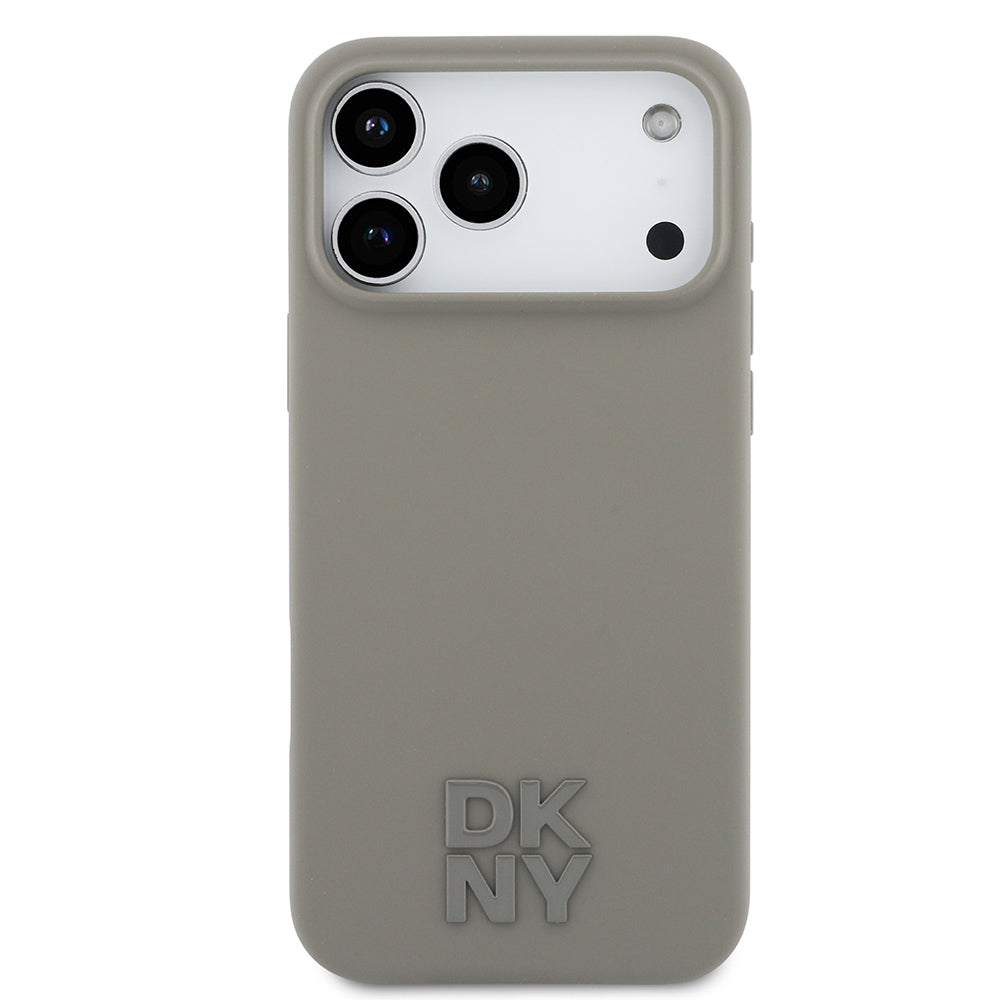 iPhone 17 Pro Max Kılıf DKNY Orjinal Lisanslı M-safe Şarj Özellikli Metal Logolu Silikon Kapak