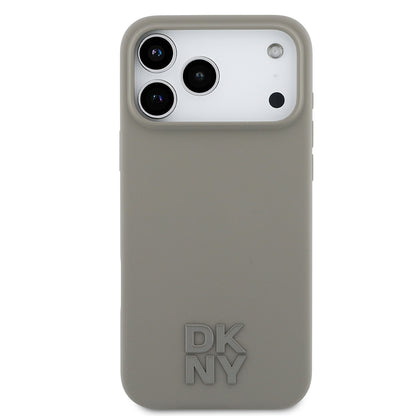 iPhone 17 Pro Max Kılıf DKNY Orjinal Lisanslı M-safe Şarj Özellikli Metal Logolu Silikon Kapak