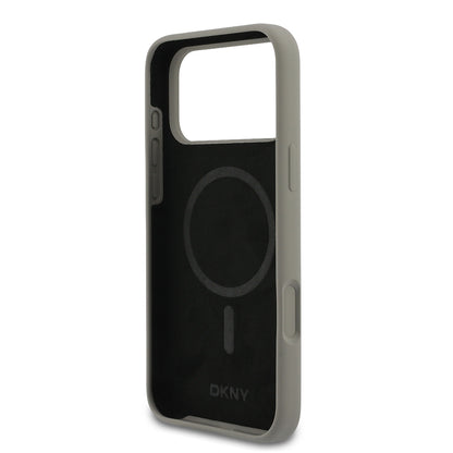 iPhone 17 Pro Max Kılıf DKNY Orjinal Lisanslı M-safe Şarj Özellikli Metal Logolu Silikon Kapak