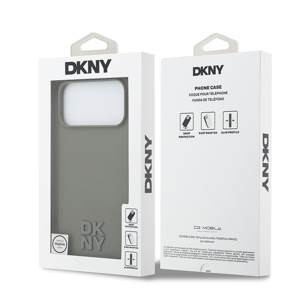 iPhone 17 Pro Max Kılıf DKNY Orjinal Lisanslı M-safe Şarj Özellikli Metal Logolu Silikon Kapak