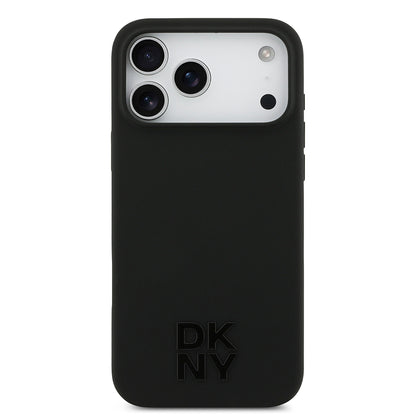 iPhone 17 Pro Max Kılıf DKNY Orjinal Lisanslı M-safe Şarj Özellikli Metal Logolu Silikon Kapak