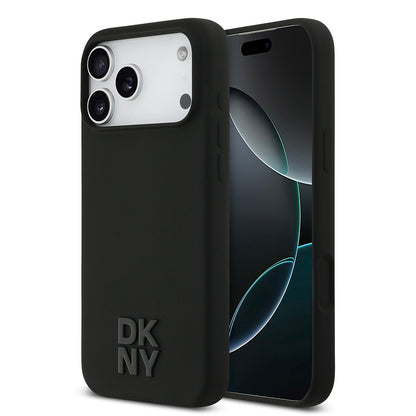 iPhone 17 Pro Max Kılıf DKNY Orjinal Lisanslı M-safe Şarj Özellikli Metal Logolu Silikon Kapak