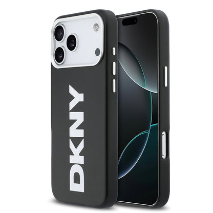 iPhone 17 Pro Max Kılıf DKNY Orjinal Lisanslı M-safe Şarj Özellikli PU Büyük Dikey Logolu Kapak