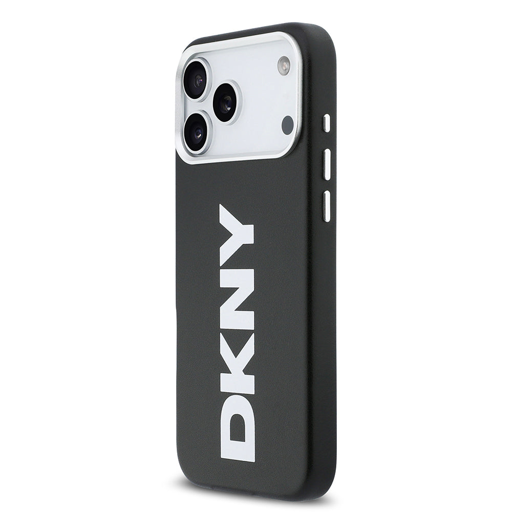 iPhone 17 Pro Max Kılıf DKNY Orjinal Lisanslı M-safe Şarj Özellikli PU Büyük Dikey Logolu Kapak