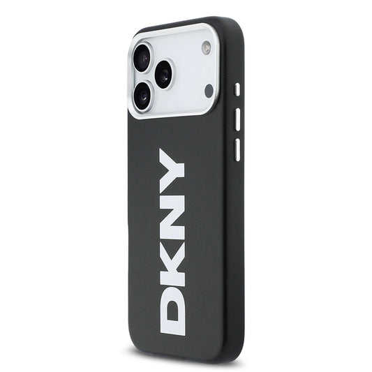 iPhone 17 Pro Max Kılıf DKNY Orjinal Lisanslı M-safe Şarj Özellikli PU Büyük Dikey Logolu Kapak