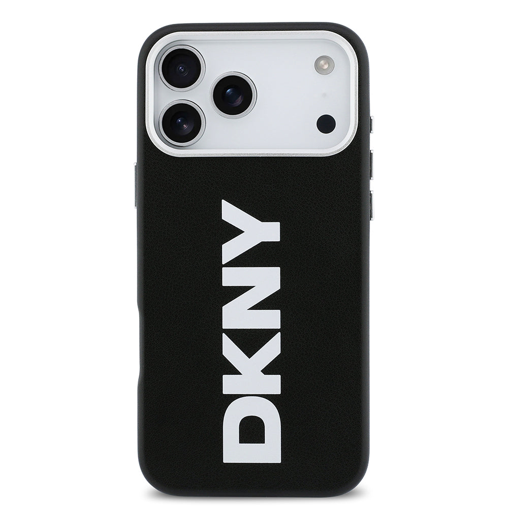 iPhone 17 Pro Max Kılıf DKNY Orjinal Lisanslı M-safe Şarj Özellikli PU Büyük Dikey Logolu Kapak