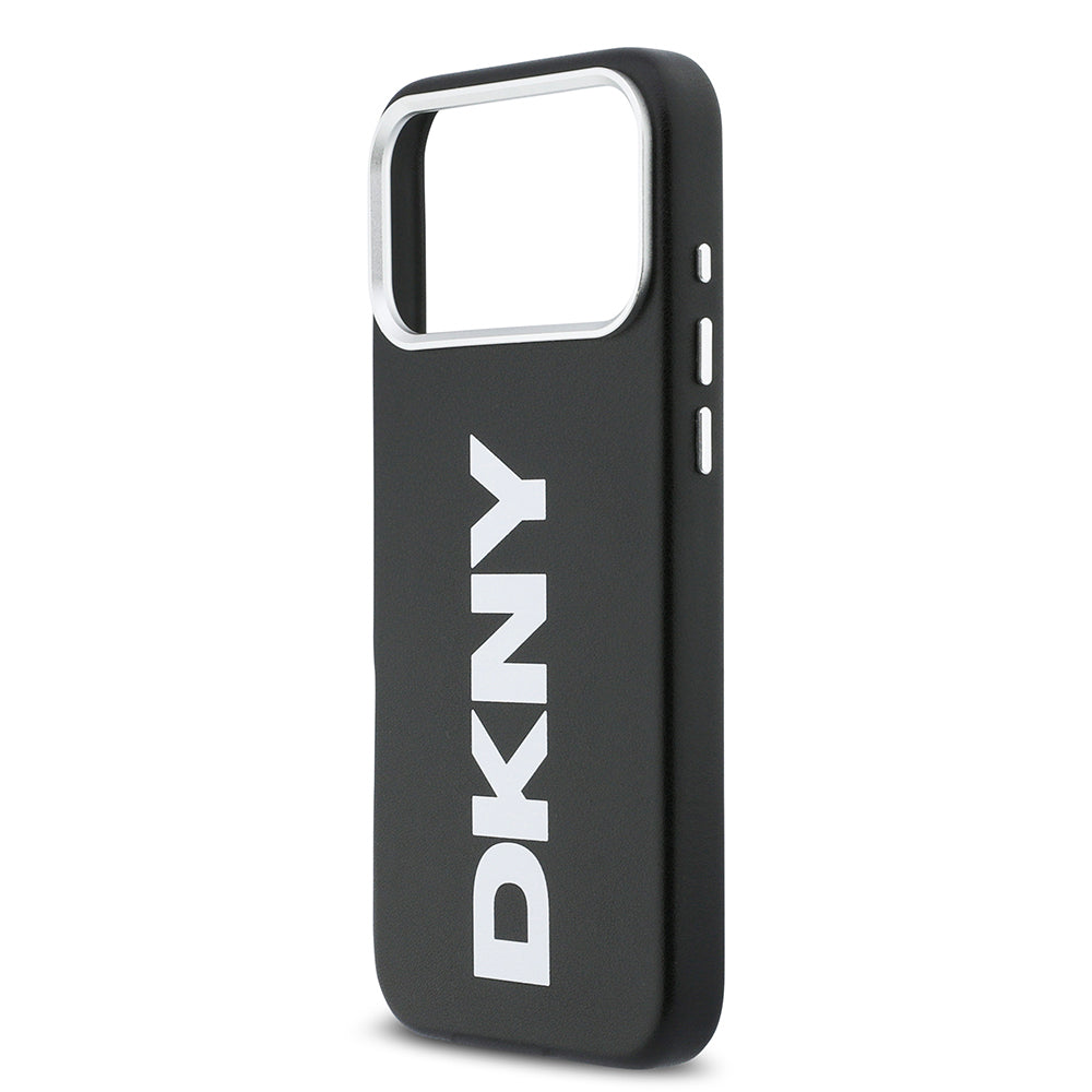 iPhone 17 Pro Max Kılıf DKNY Orjinal Lisanslı M-safe Şarj Özellikli PU Büyük Dikey Logolu Kapak