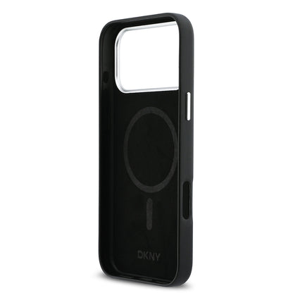 iPhone 17 Pro Max Kılıf DKNY Orjinal Lisanslı M-safe Şarj Özellikli PU Büyük Dikey Logolu Kapak