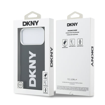iPhone 17 Pro Max Kılıf DKNY Orjinal Lisanslı M-safe Şarj Özellikli PU Büyük Dikey Logolu Kapak