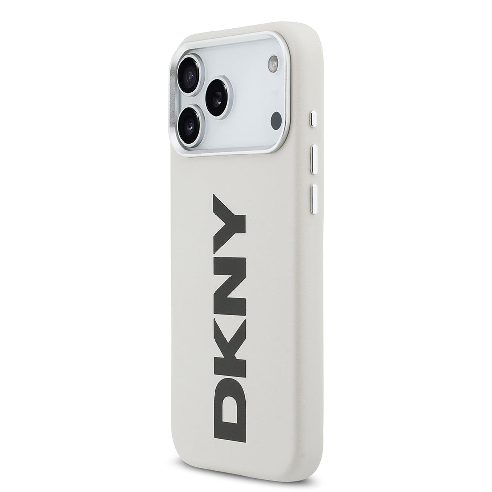 iPhone 17 Pro Max Kılıf DKNY Orjinal Lisanslı M-safe Şarj Özellikli PU Büyük Dikey Logolu Kapak