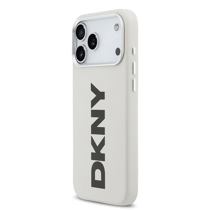 iPhone 17 Pro Max Kılıf DKNY Orjinal Lisanslı M-safe Şarj Özellikli PU Büyük Dikey Logolu Kapak