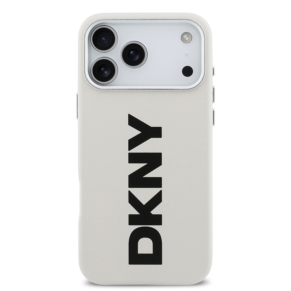 iPhone 17 Pro Max Kılıf DKNY Orjinal Lisanslı M-safe Şarj Özellikli PU Büyük Dikey Logolu Kapak