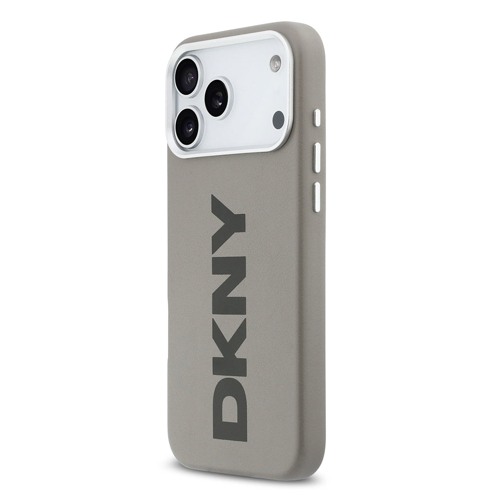 iPhone 17 Pro Max Kılıf DKNY Orjinal Lisanslı M-safe Şarj Özellikli PU Büyük Dikey Logolu Kapak