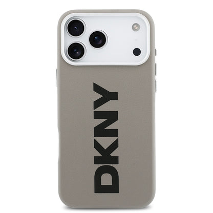 iPhone 17 Pro Max Kılıf DKNY Orjinal Lisanslı M-safe Şarj Özellikli PU Büyük Dikey Logolu Kapak
