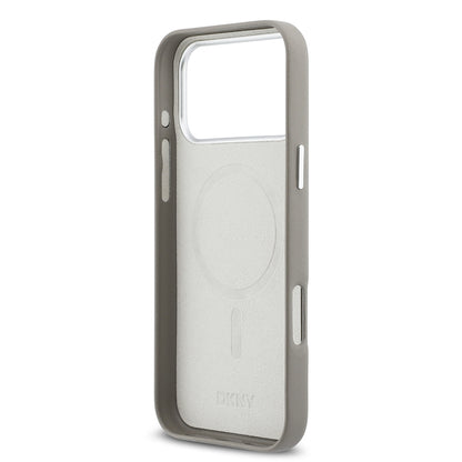 iPhone 17 Pro Max Kılıf DKNY Orjinal Lisanslı M-safe Şarj Özellikli PU Büyük Dikey Logolu Kapak