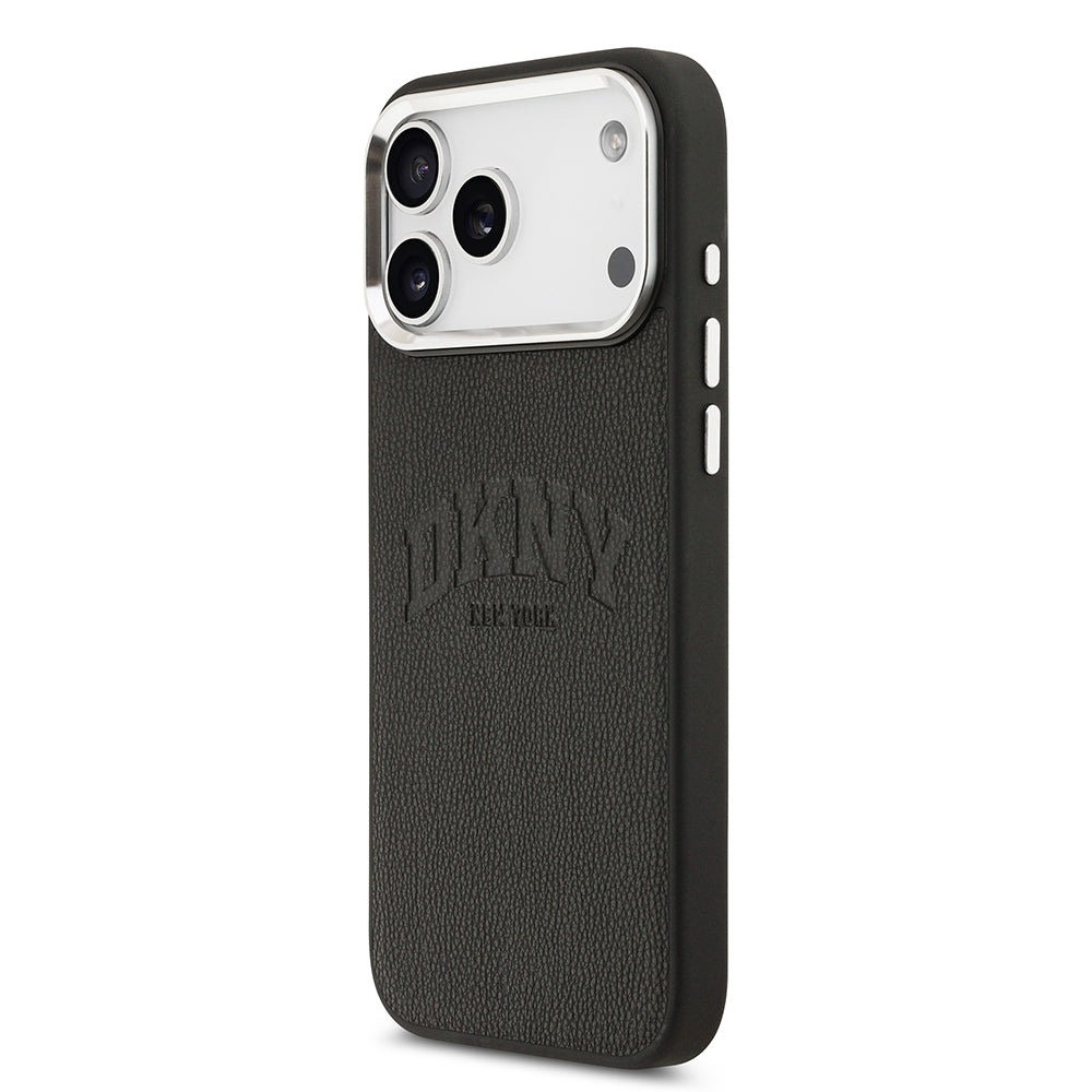 iPhone 17 Pro Max Kılıf DKNY Orjinal Lisanslı M-safe Şarj Özellikli PU Deri Kabartmalı Kapak