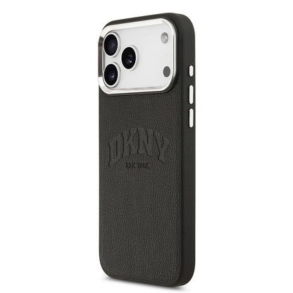 iPhone 17 Pro Max Kılıf DKNY Orjinal Lisanslı M-safe Şarj Özellikli PU Deri Kabartmalı Kapak