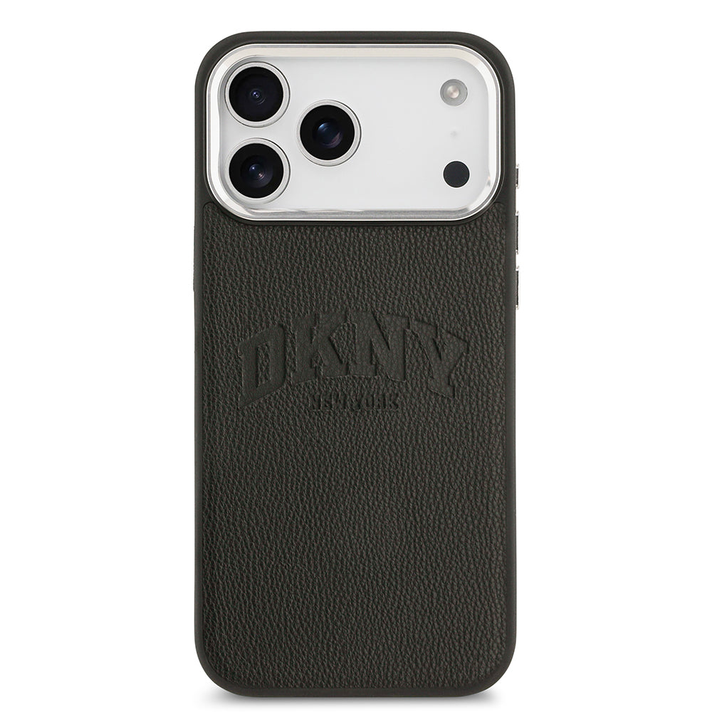 iPhone 17 Pro Max Kılıf DKNY Orjinal Lisanslı M-safe Şarj Özellikli PU Deri Kabartmalı Kapak