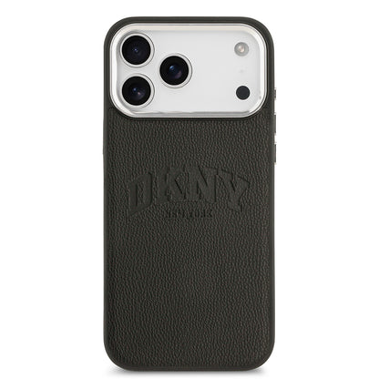 iPhone 17 Pro Max Kılıf DKNY Orjinal Lisanslı M-safe Şarj Özellikli PU Deri Kabartmalı Kapak