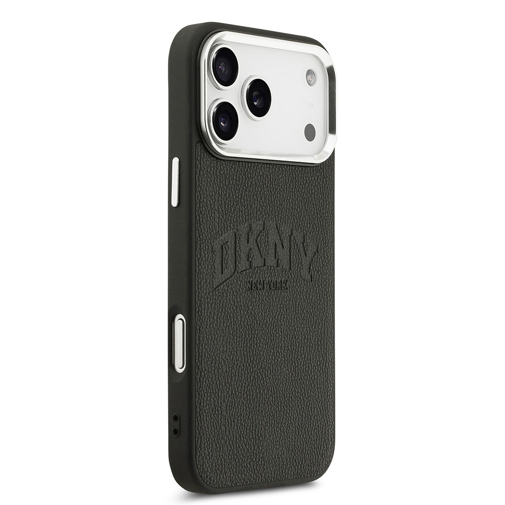 iPhone 17 Pro Max Kılıf DKNY Orjinal Lisanslı M-safe Şarj Özellikli PU Deri Kabartmalı Kapak