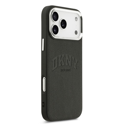 iPhone 17 Pro Max Kılıf DKNY Orjinal Lisanslı M-safe Şarj Özellikli PU Deri Kabartmalı Kapak